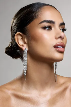 Abeam | Silver Diamante Tassel Earrings