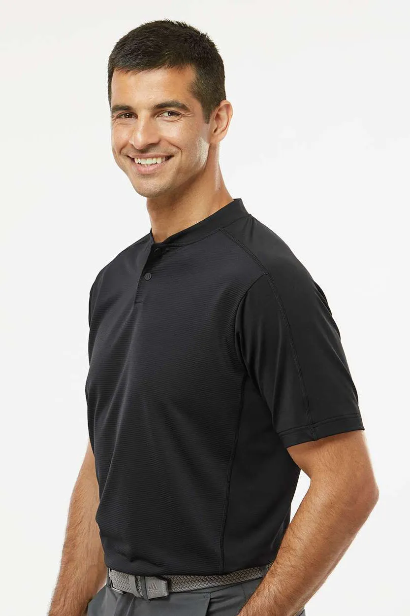 Adidas Mens Sport Collar Short Sleeve Polo Shirt - Black - NEW