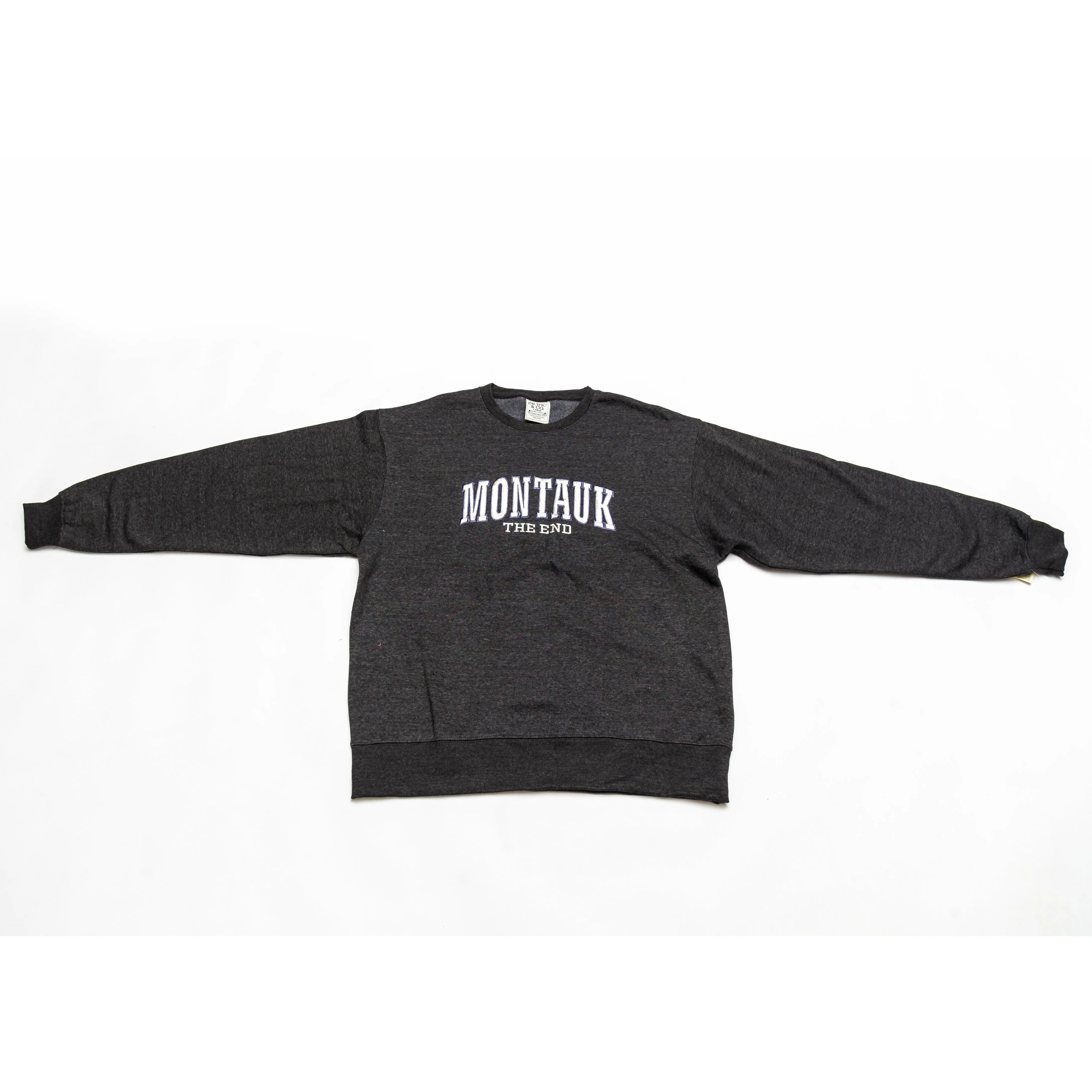 Adult Montauk The End Embroidered Crewneck in Oxford