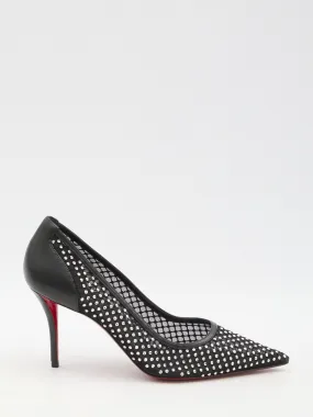 APOSTROPHA MESH STRASS PUMPS