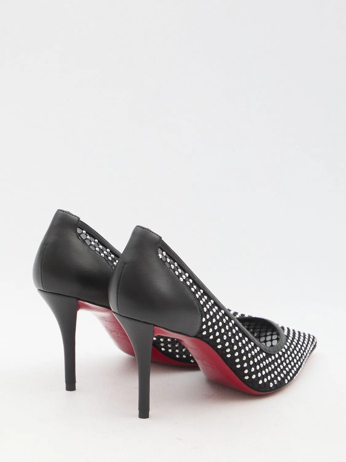 APOSTROPHA MESH STRASS PUMPS