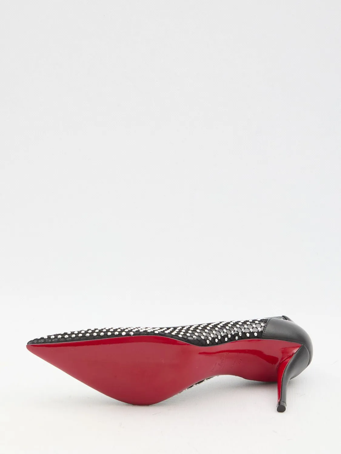 APOSTROPHA MESH STRASS PUMPS