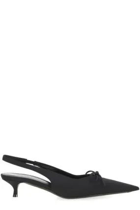 BLACK KNIFE BOW SALON SHOE WITH BOW