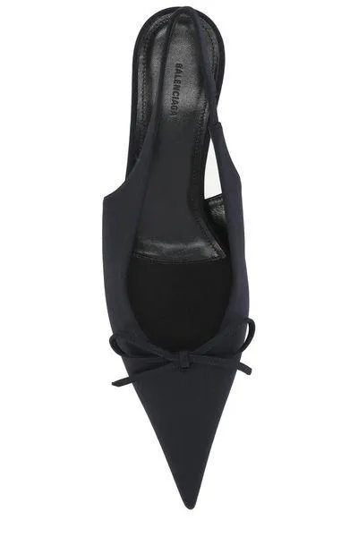 BLACK KNIFE BOW SALON SHOE WITH BOW