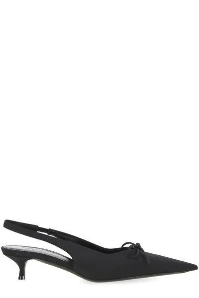 BLACK KNIFE BOW SALON SHOE WITH BOW