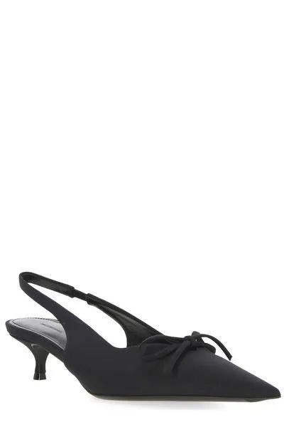 BLACK KNIFE BOW SALON SHOE WITH BOW