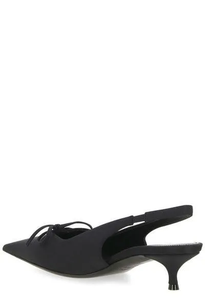 BLACK KNIFE BOW SALON SHOE WITH BOW