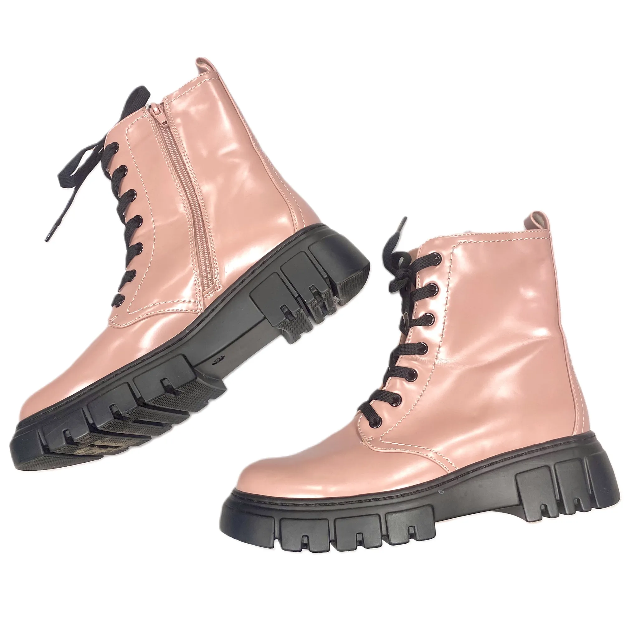 Boots Combat By Limelight In Mauve, Size: 9