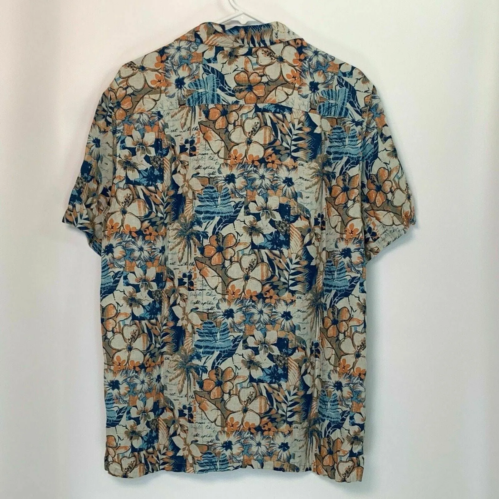 Captivating Margaritaville Mens Floral Hawaiian Shirt - Beige, Size L