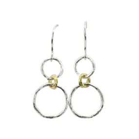 Circle Chain Drop Earrings - 18ct Gold Vermeil and Sterling Silver
