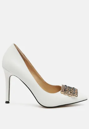 Cirrus Diamante Embellished Brooch Pumps By Ruw