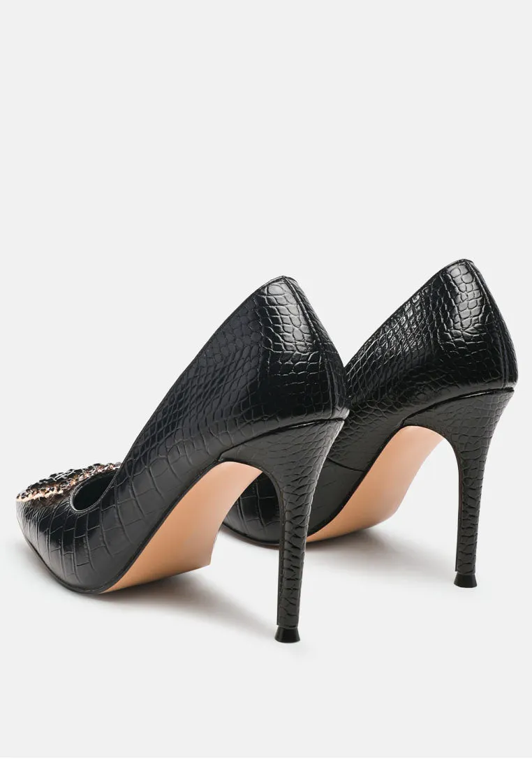 Cirrus Diamante Embellished Brooch Pumps By Ruw