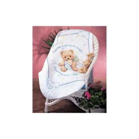 CUDDLY BEAR QUILT, Stamped Cross Stitch Kit, size 86 x 109 cm, DIMENSIONS (13065)