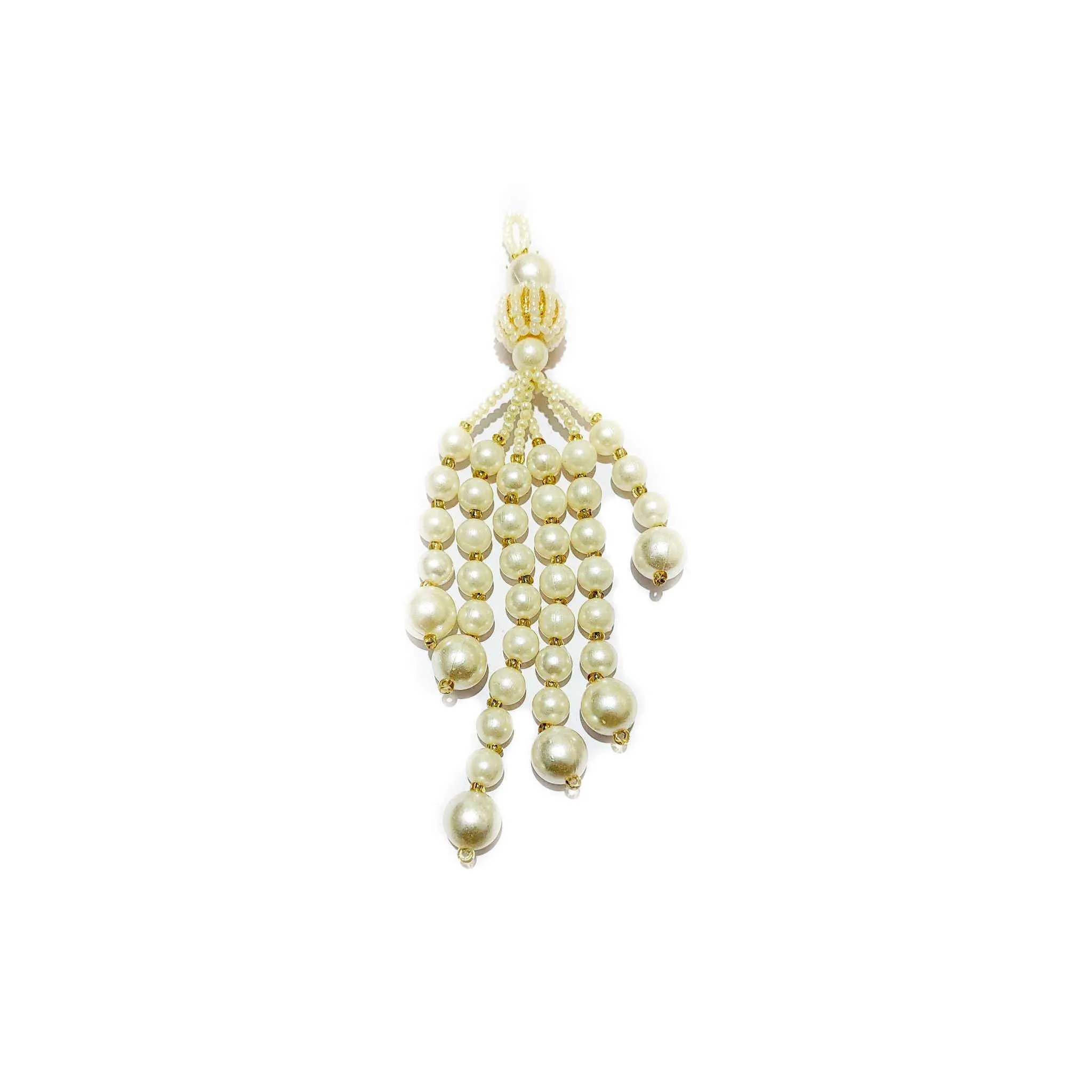 Elegant Gold & Pearl Tassels - Luxury Handcrafted Jewelry for Special Occasions - 11844