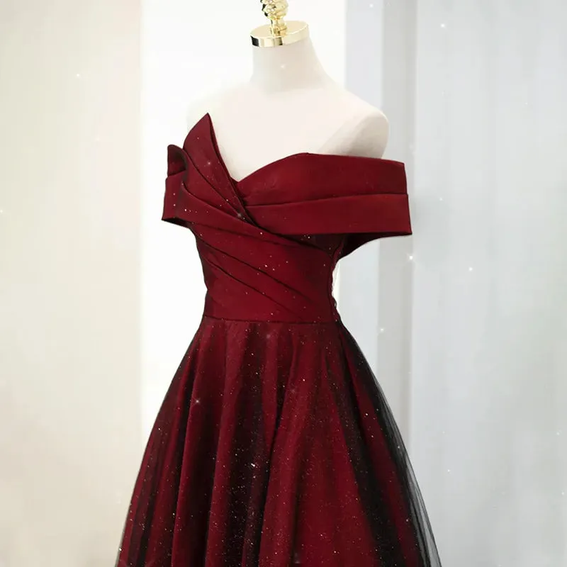 Elegant Sexy Boat Neck Evening Prom Dress for Women Summer 2024