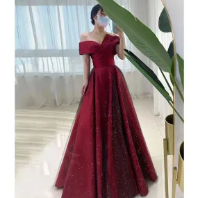 Elegant Sexy Boat Neck Evening Prom Dress for Women Summer 2024