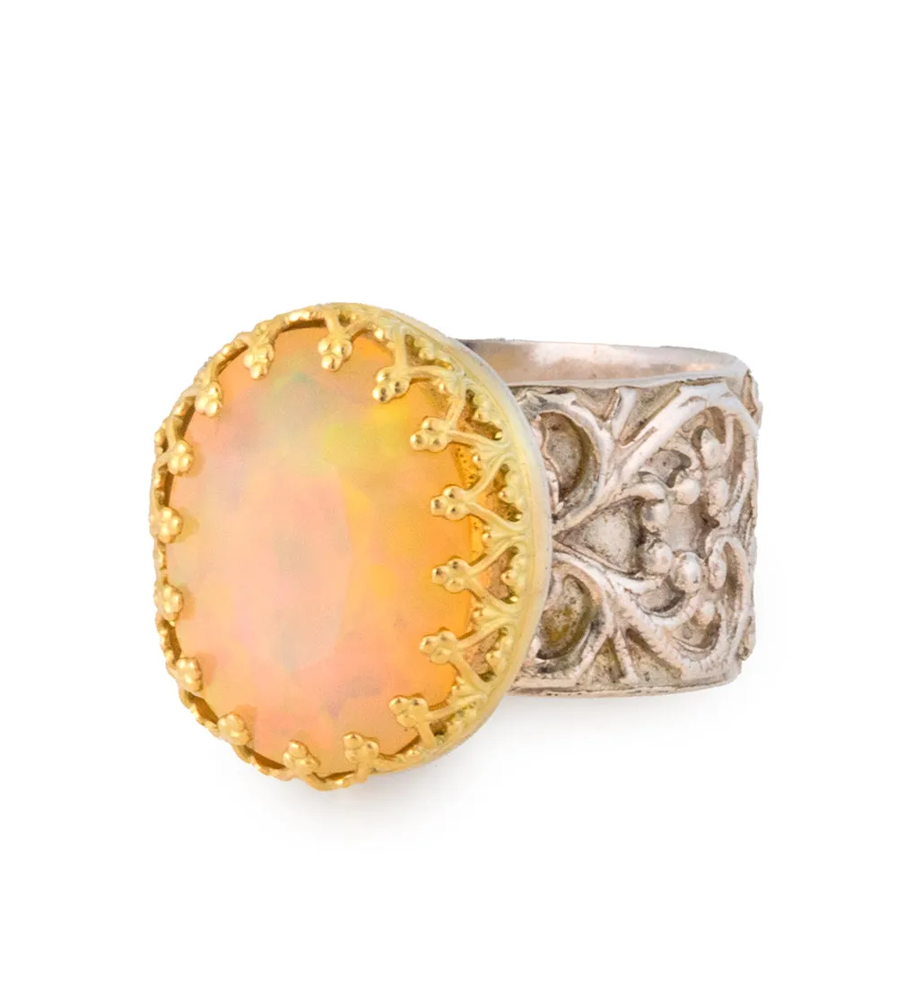 Ethiopian Opal Faceted Stone Ring by Galit