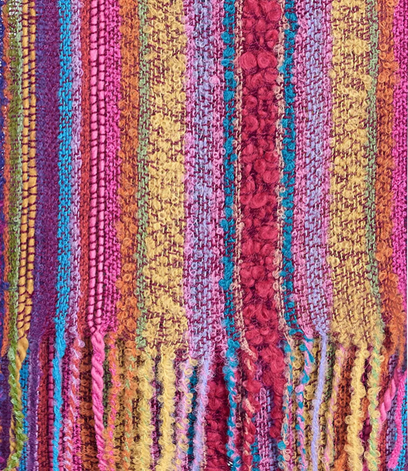 Fringe Alpaca Scarf - Boucle - Fiesta
