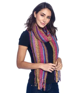Fringe Alpaca Scarf - Boucle - Fiesta