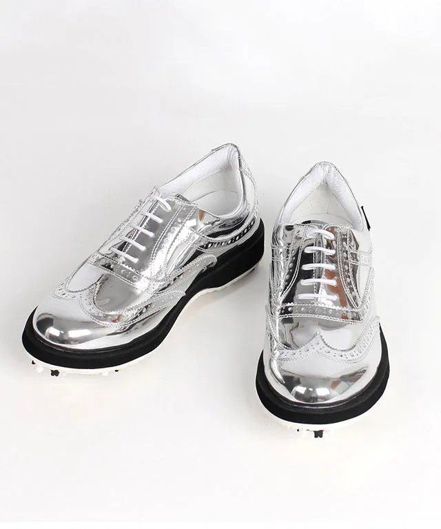 Giclee Unisex No.21 Premium Leather Golf Shoes - Silver