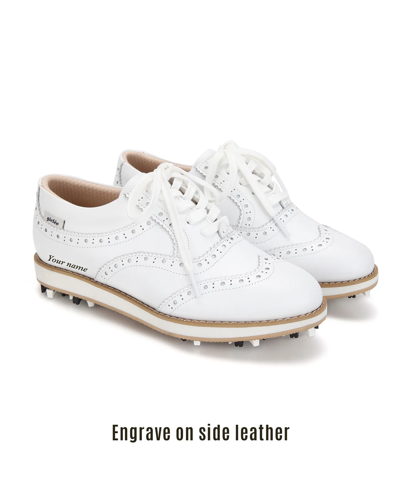 Giclee Unisex No.21 Premium Leather Golf Shoes - Silver