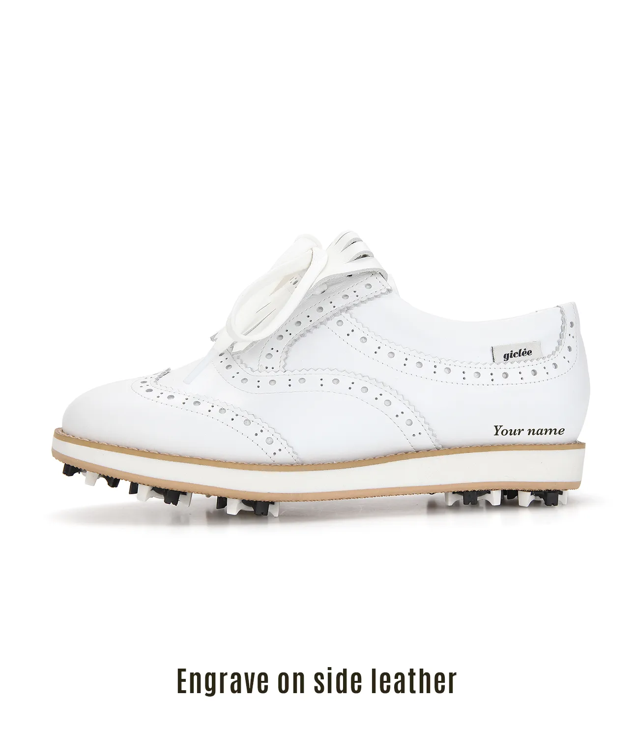 Giclee Unisex No.21 Premium Leather Golf Shoes - Silver