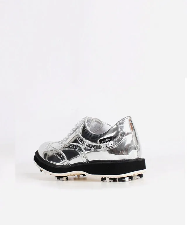 Giclee Unisex No.21 Premium Leather Golf Shoes - Silver