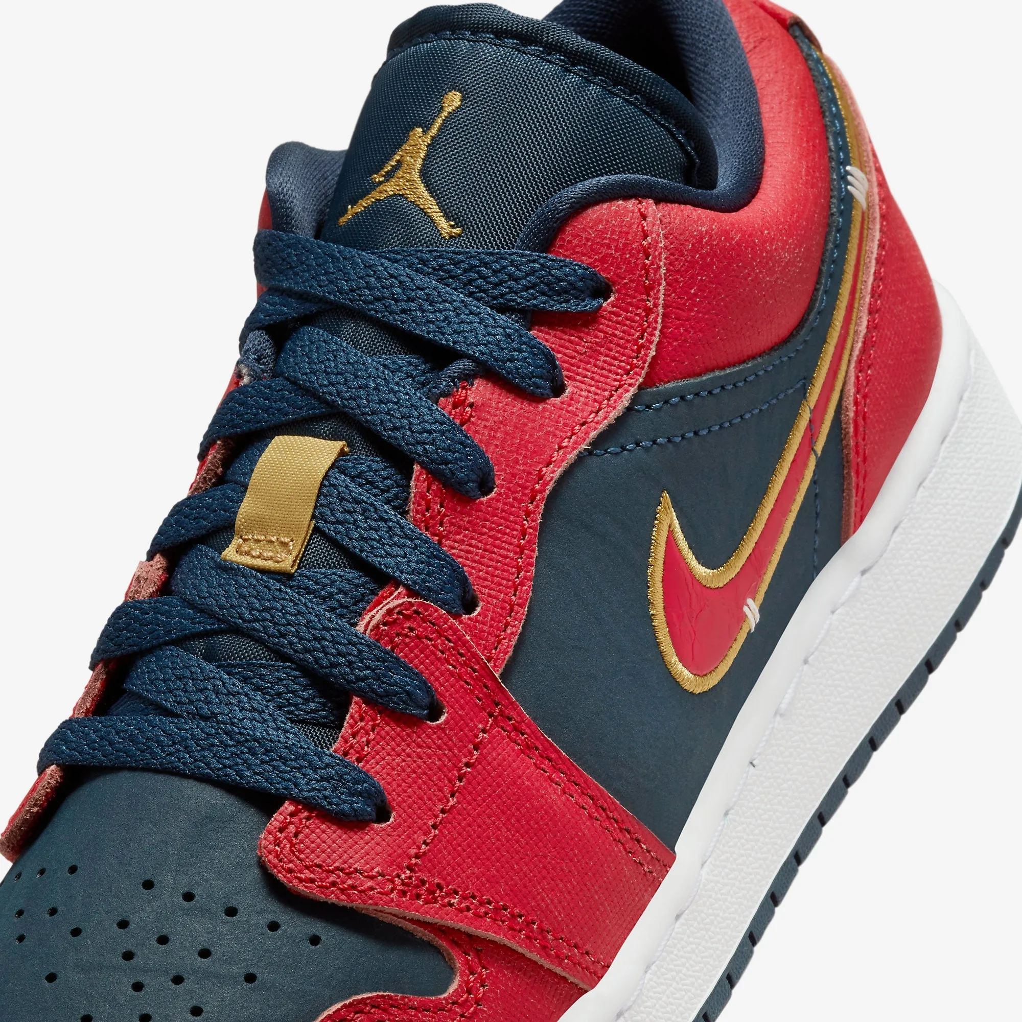 (GS) Air Jordan 1 Low 'Armory Navy / Sport Red' (2024) FQ7380-400