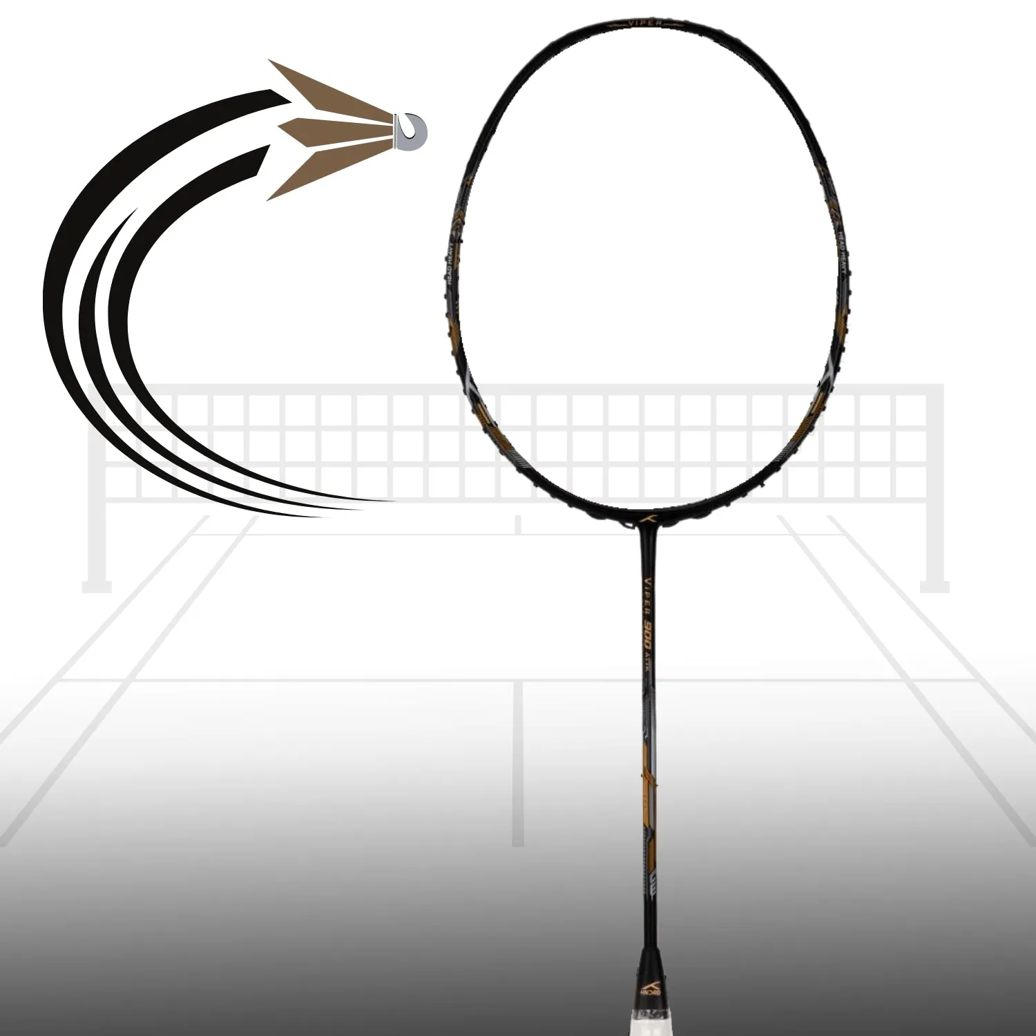 Hundred Viper 900 Carbon Fibre Strung Badminton Racquet