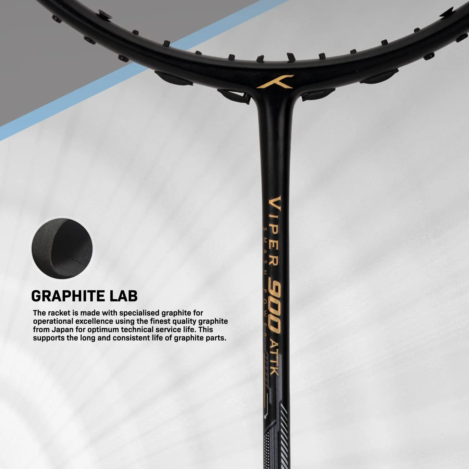 Hundred Viper 900 Carbon Fibre Strung Badminton Racquet