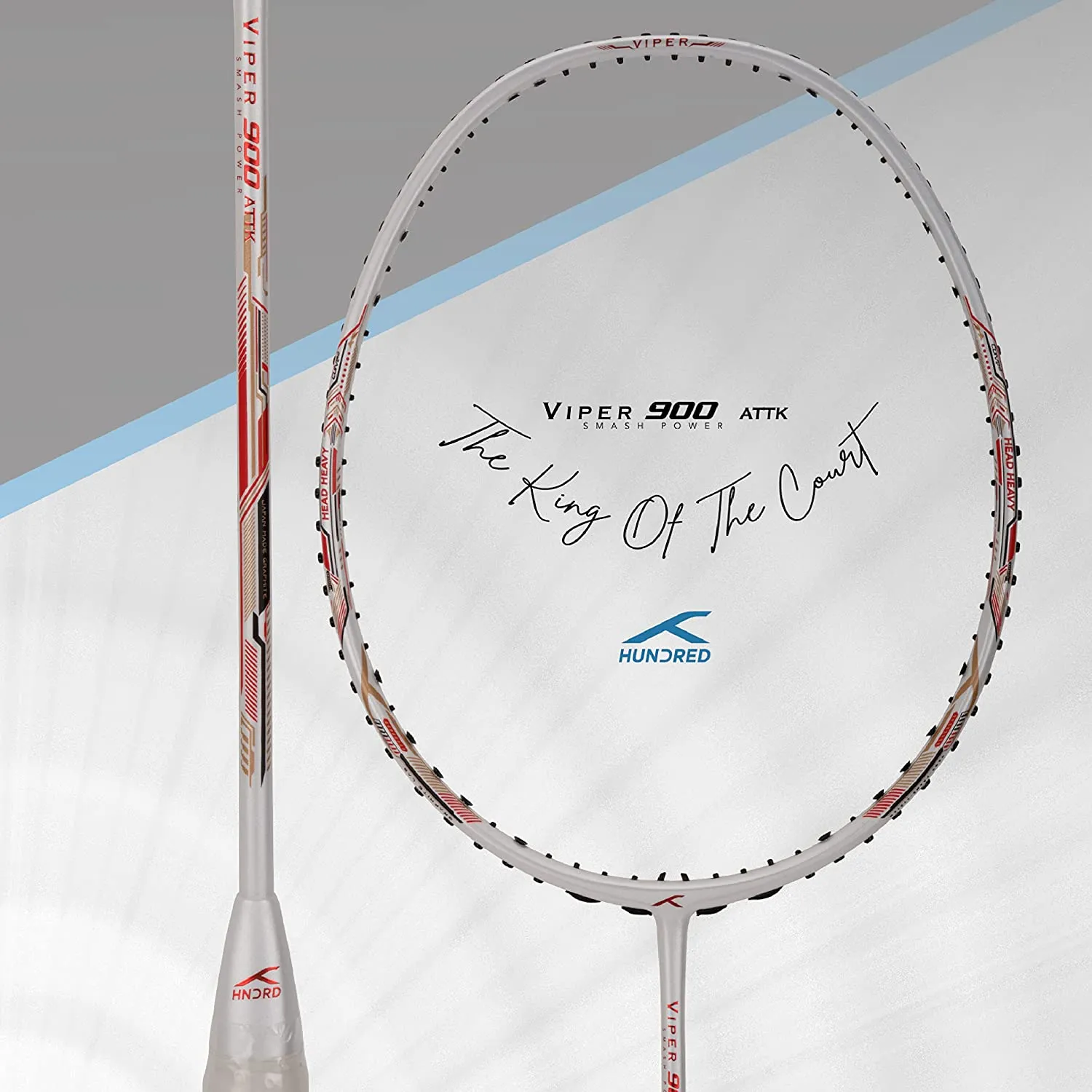 Hundred Viper 900 Carbon Fibre Strung Badminton Racquet