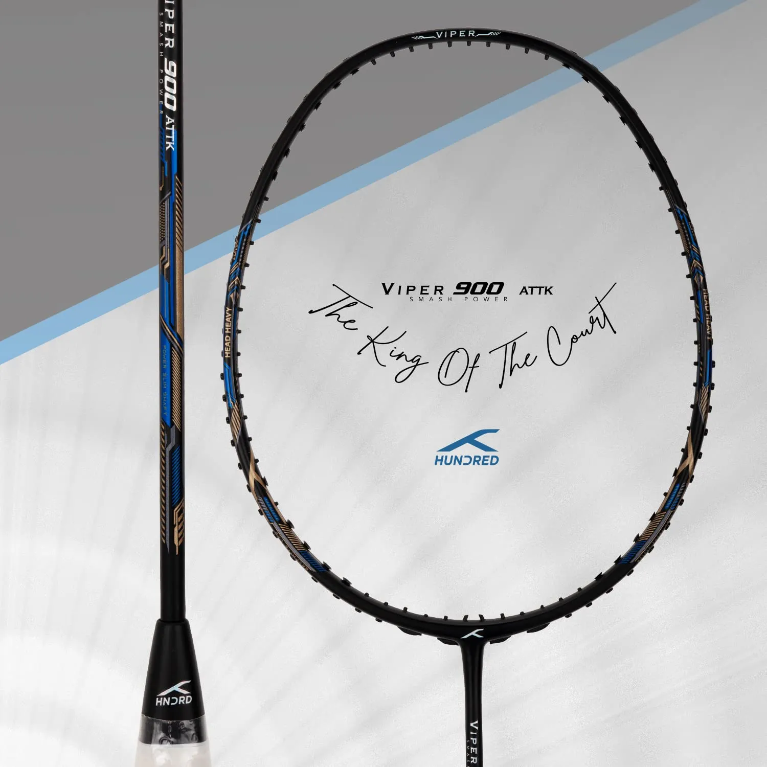 Hundred Viper 900 Carbon Fibre Strung Badminton Racquet