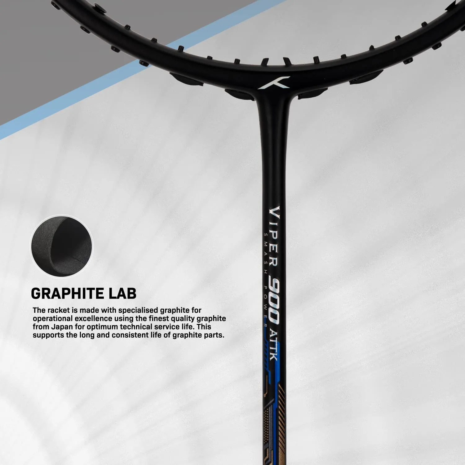 Hundred Viper 900 Carbon Fibre Strung Badminton Racquet
