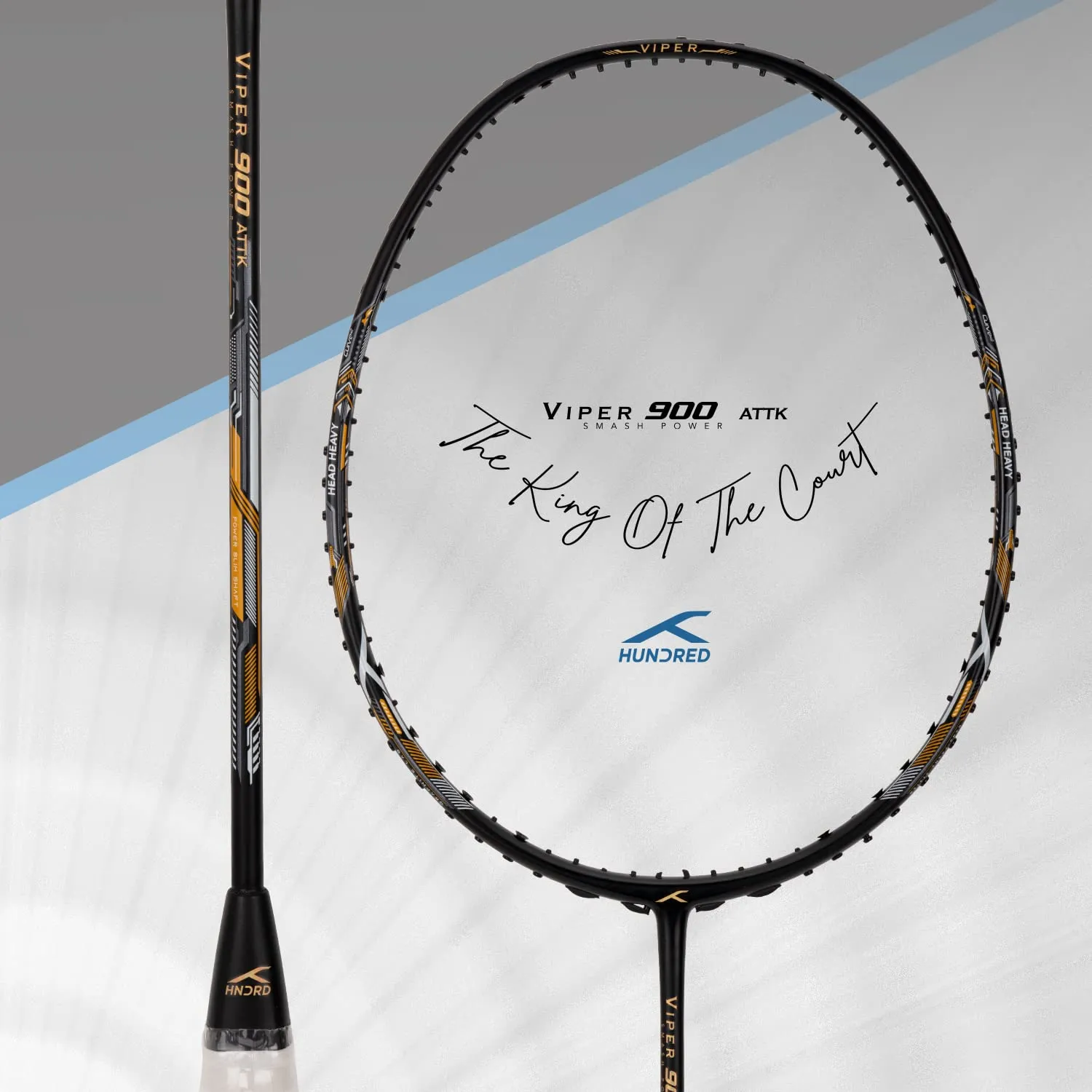 Hundred Viper 900 Carbon Fibre Strung Badminton Racquet