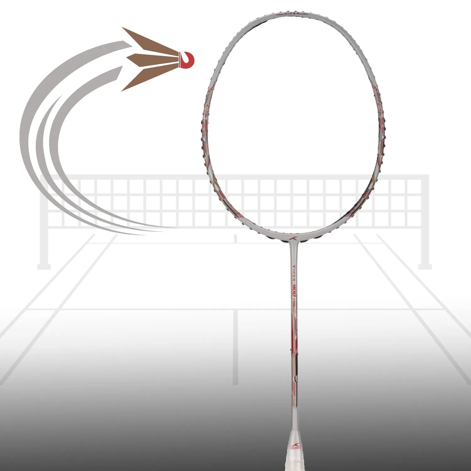Hundred Viper 900 Carbon Fibre Strung Badminton Racquet