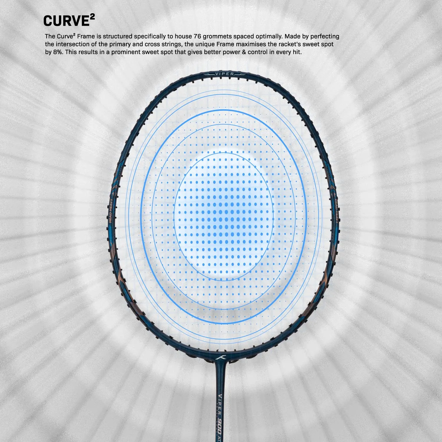 Hundred Viper 900 Carbon Fibre Strung Badminton Racquet