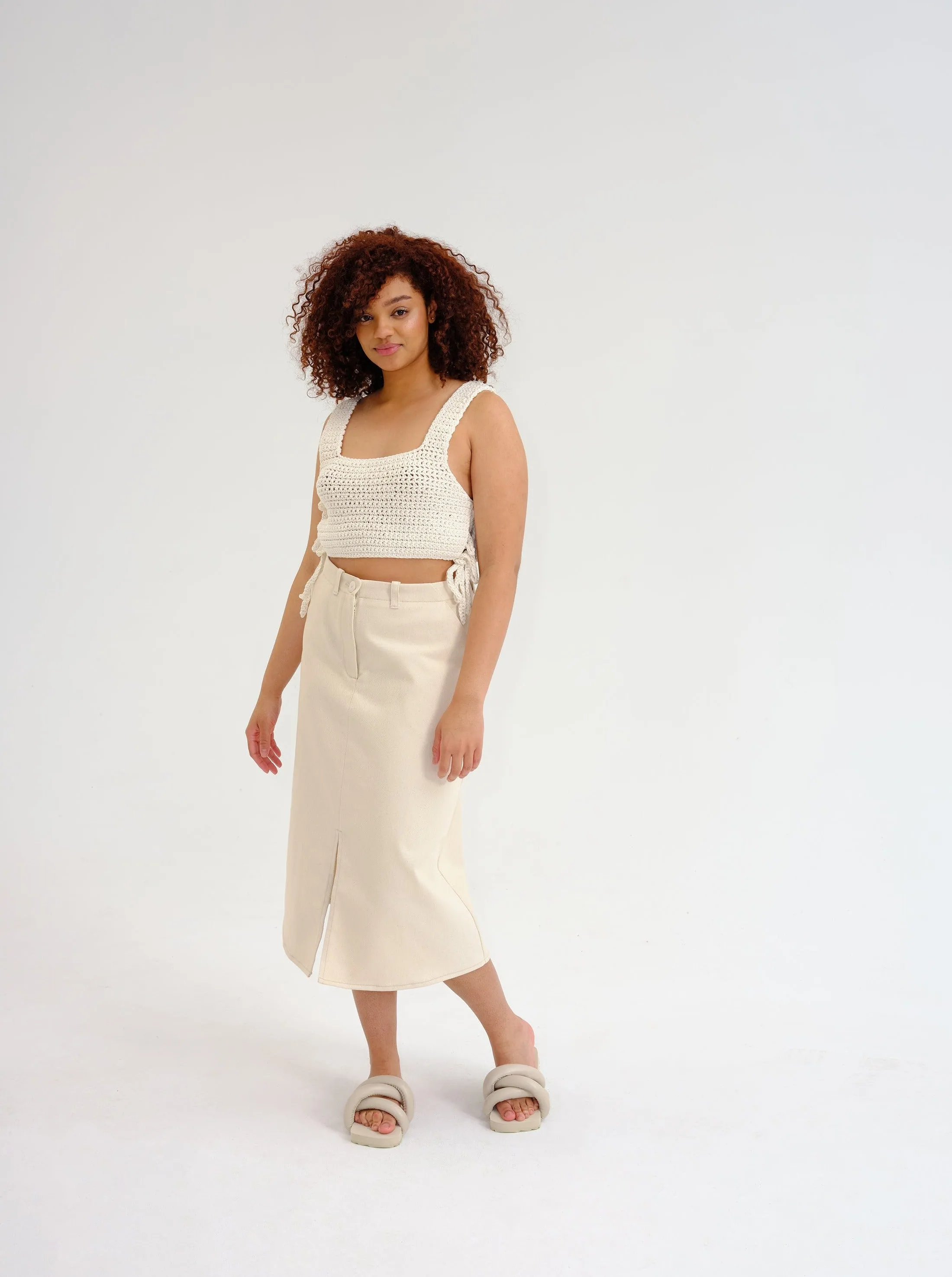Made to order - MAMIE neon green crochet crop top