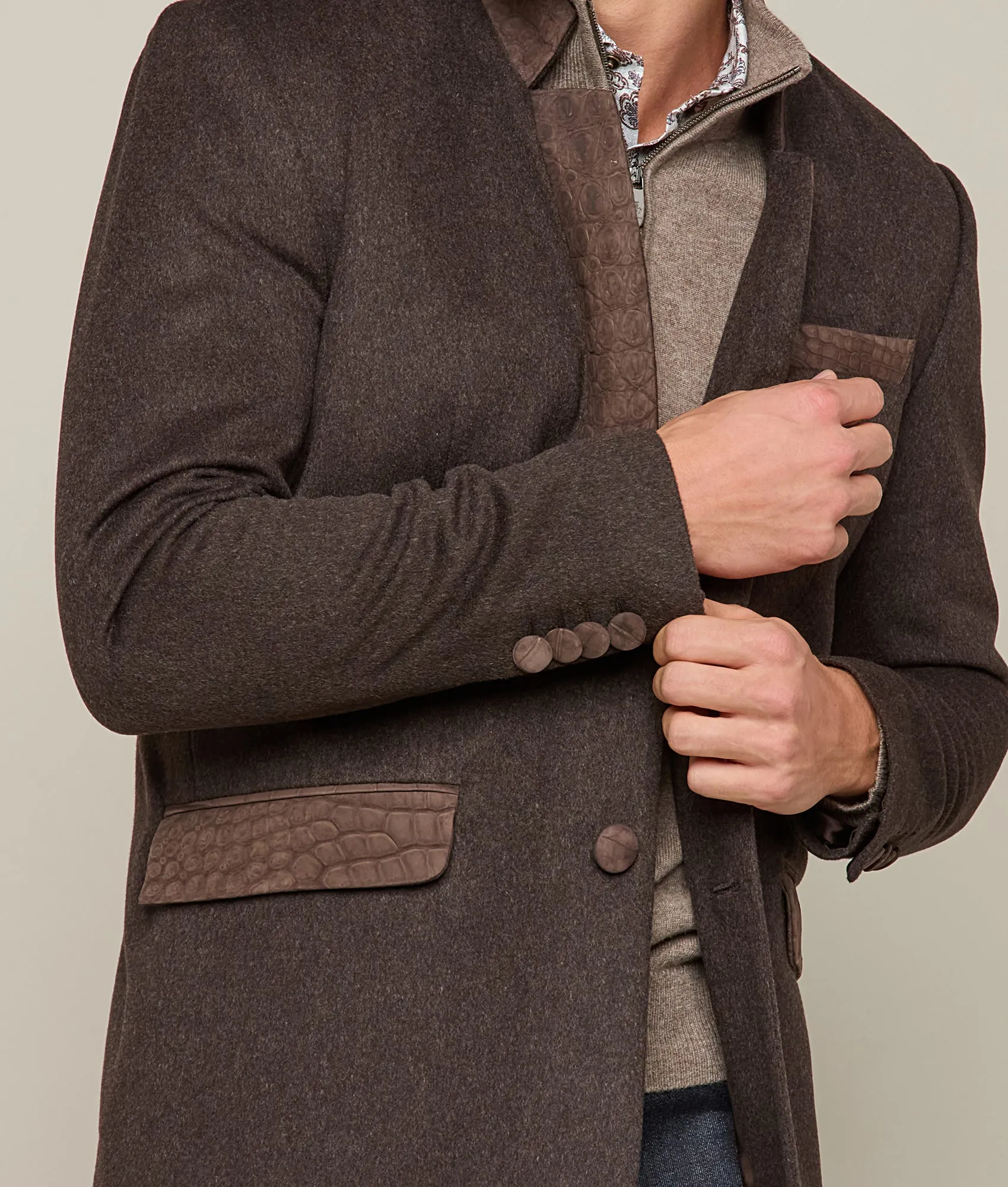 Nile Crocodile Sport Coat :: Grey