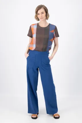 Peggy Long Pants Lino Cobalt Blue in Linen | Pre-Order