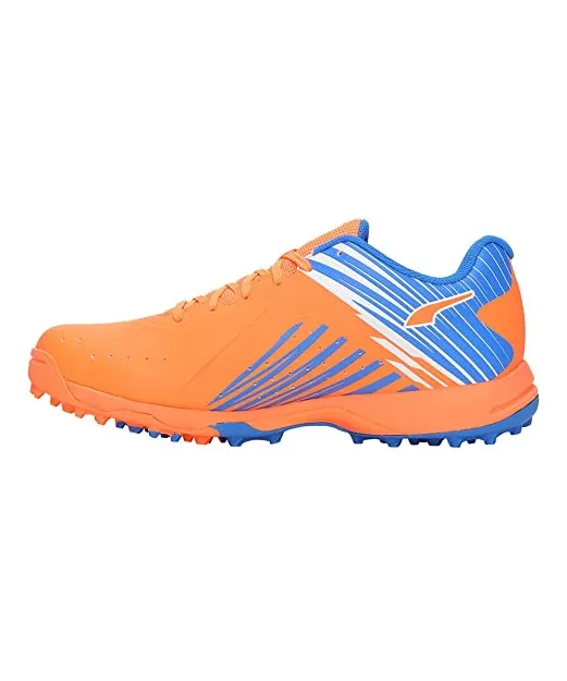 Puma Mens 22 Fh Rubber Vk Cricket Shoe (Neon Citrus-White-Bluemazing)