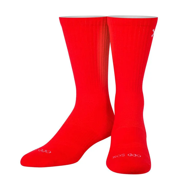 "Red Basix" Fashion Crew by ODD Sox - Large