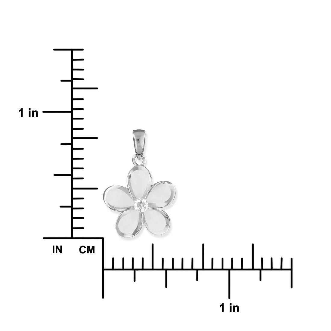 Sterling Silver 15mm Plumeria Pendant