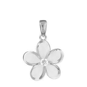 Sterling Silver 15mm Plumeria Pendant