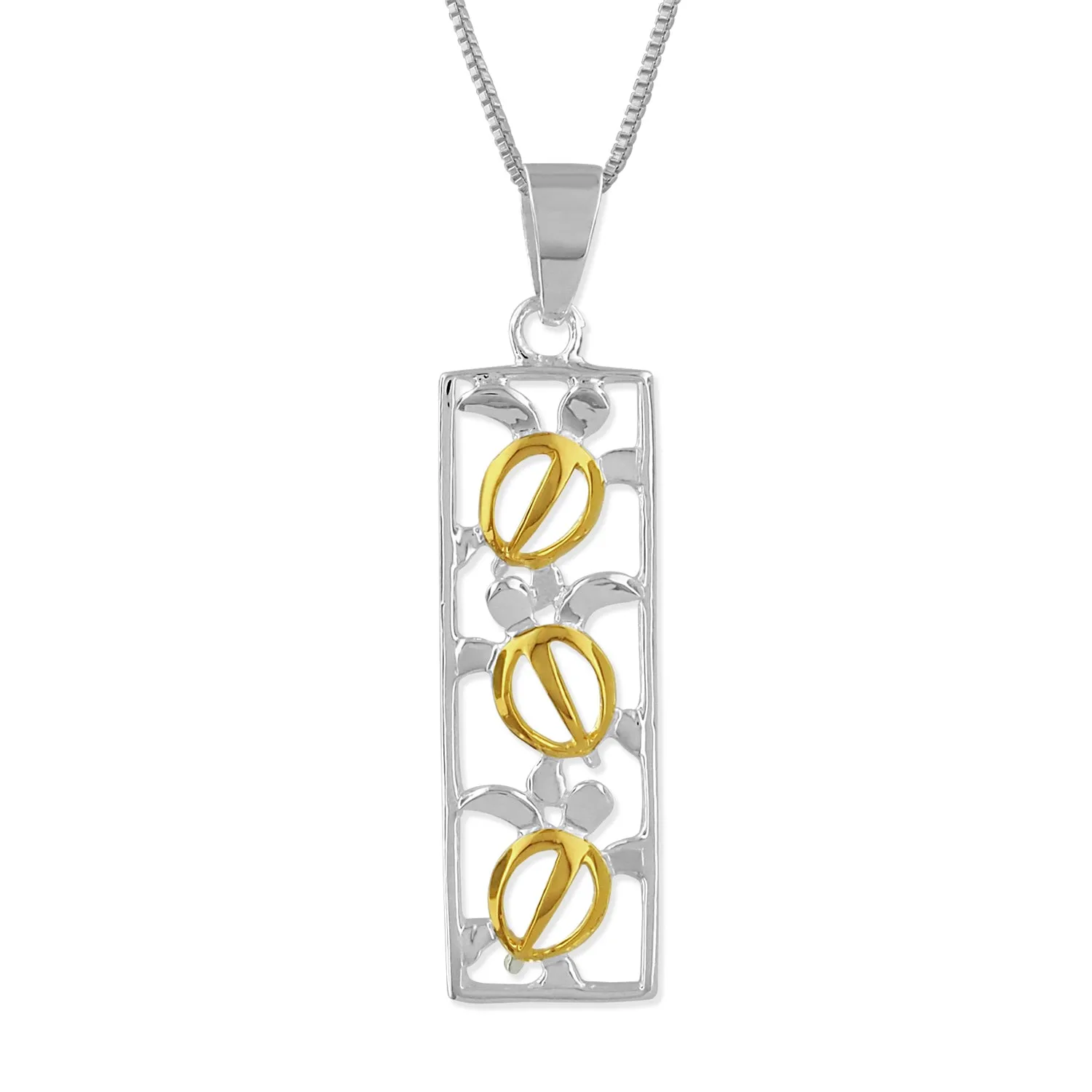 Sterling Silver Turtle Vertical Bar Pendant Necklace, 16 2" Extender