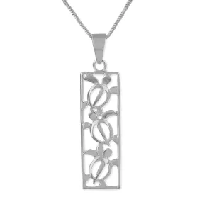 Sterling Silver Turtle Vertical Bar Pendant Necklace, 16 2" Extender