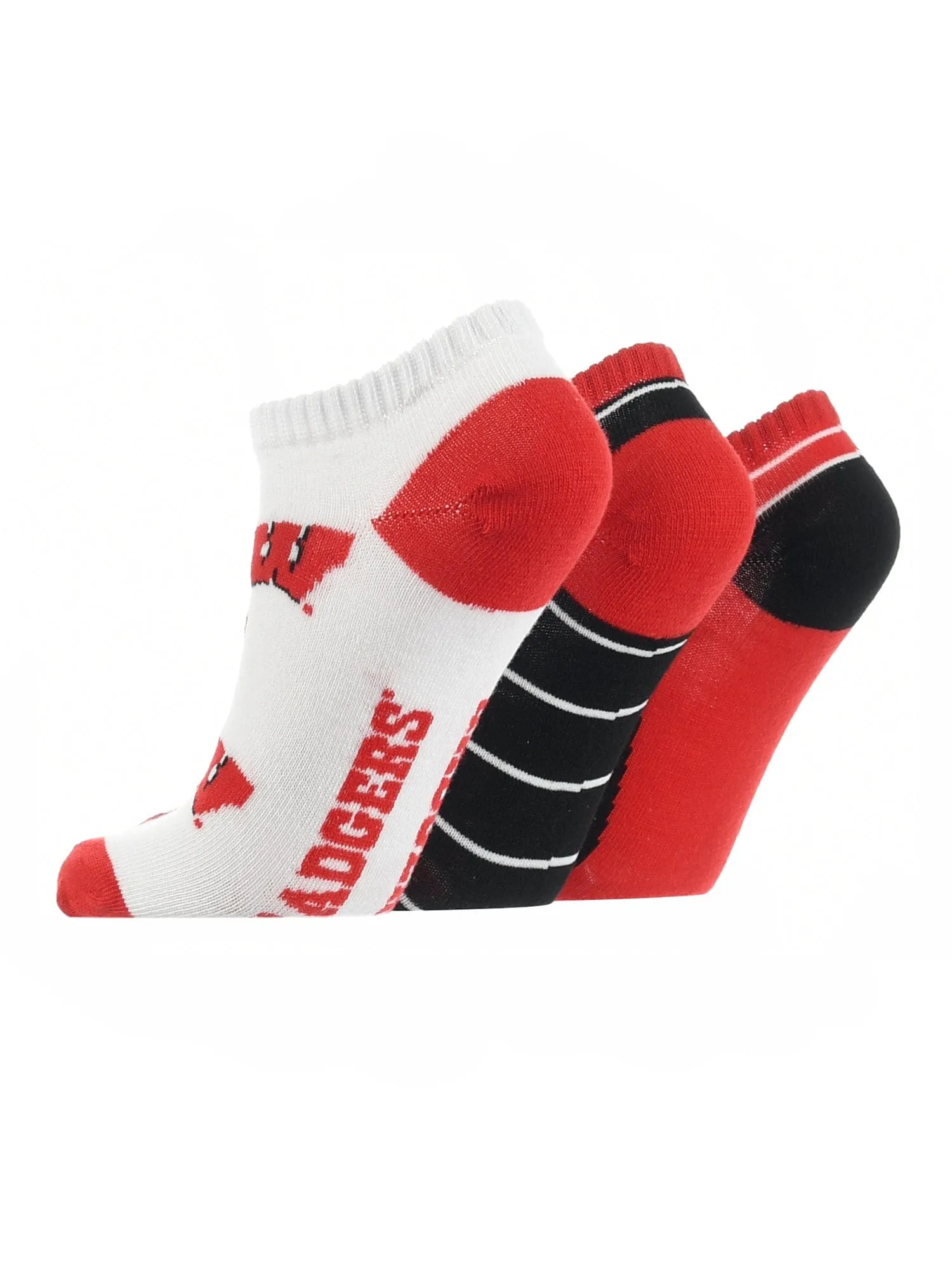 Wisconsin Badgers No Show Socks Full Field 3 Pack