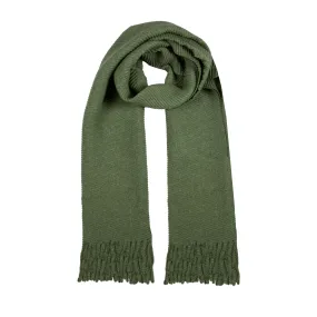 Women’s Pleated Plain Scarf with Tassels
