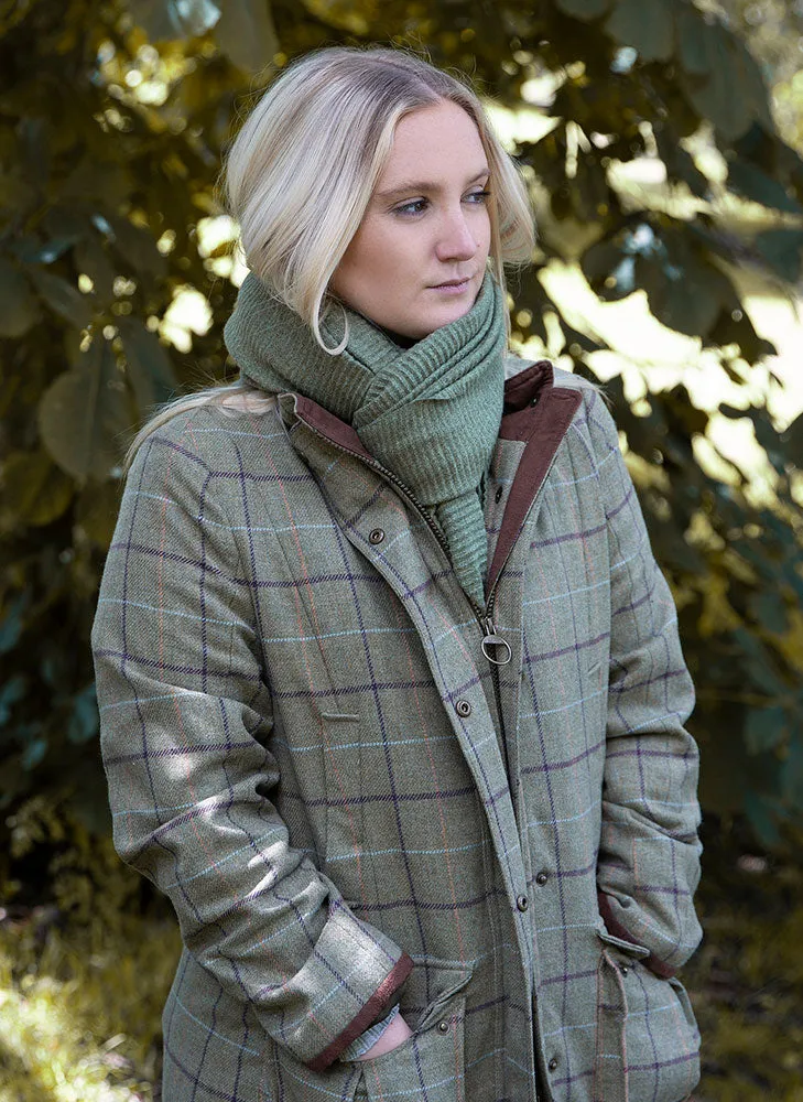 Women’s Pleated Plain Scarf with Tassels